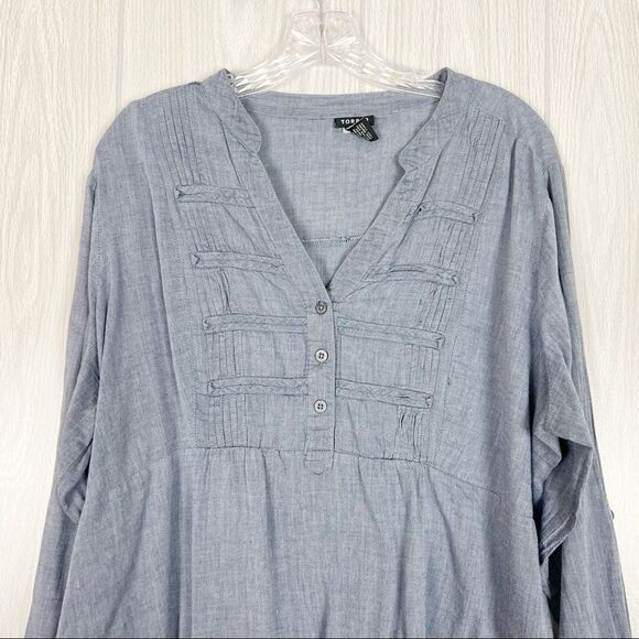 Torrid 2 Chambray Blouse - Picture 3 of 7
